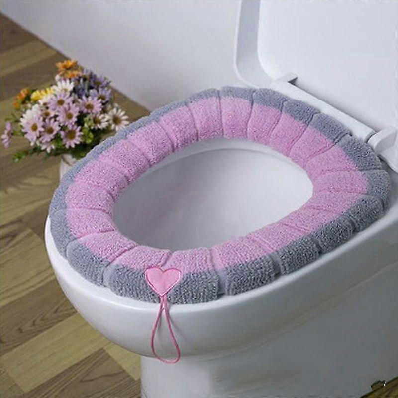 Universal Warm Soft Thickened Seat Cover Washable Home Toilet Seat Cover Cushion with Handle