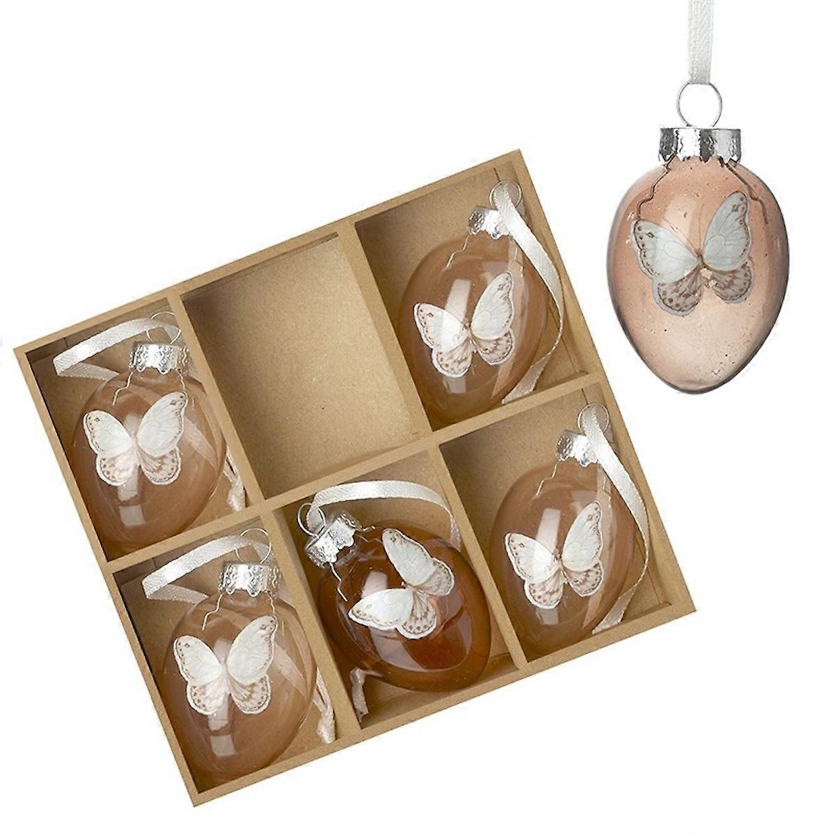 Heaven Sends Set of 6 Butterfly Design Easter Egg Decorations