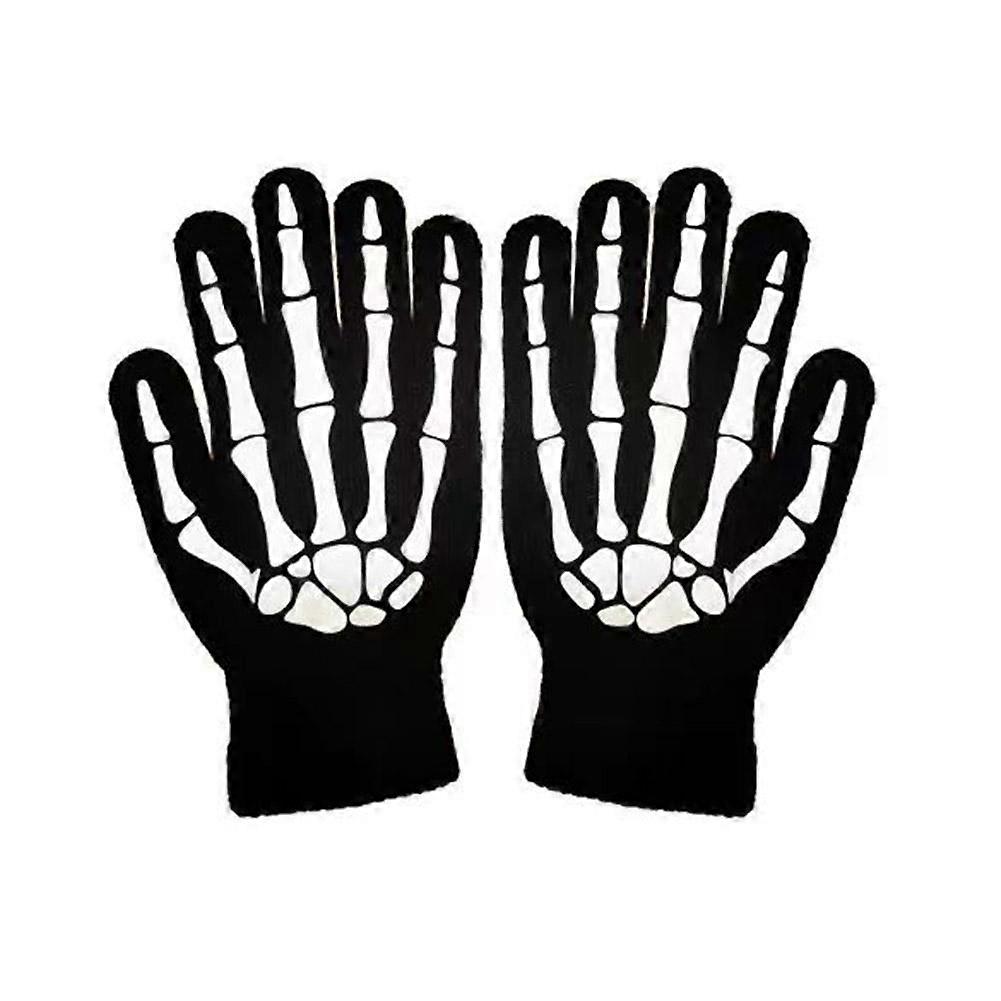 Full Finger Biker Skeleton Bone Gloves Racing Cycling Motorcycle Mechanics Goth