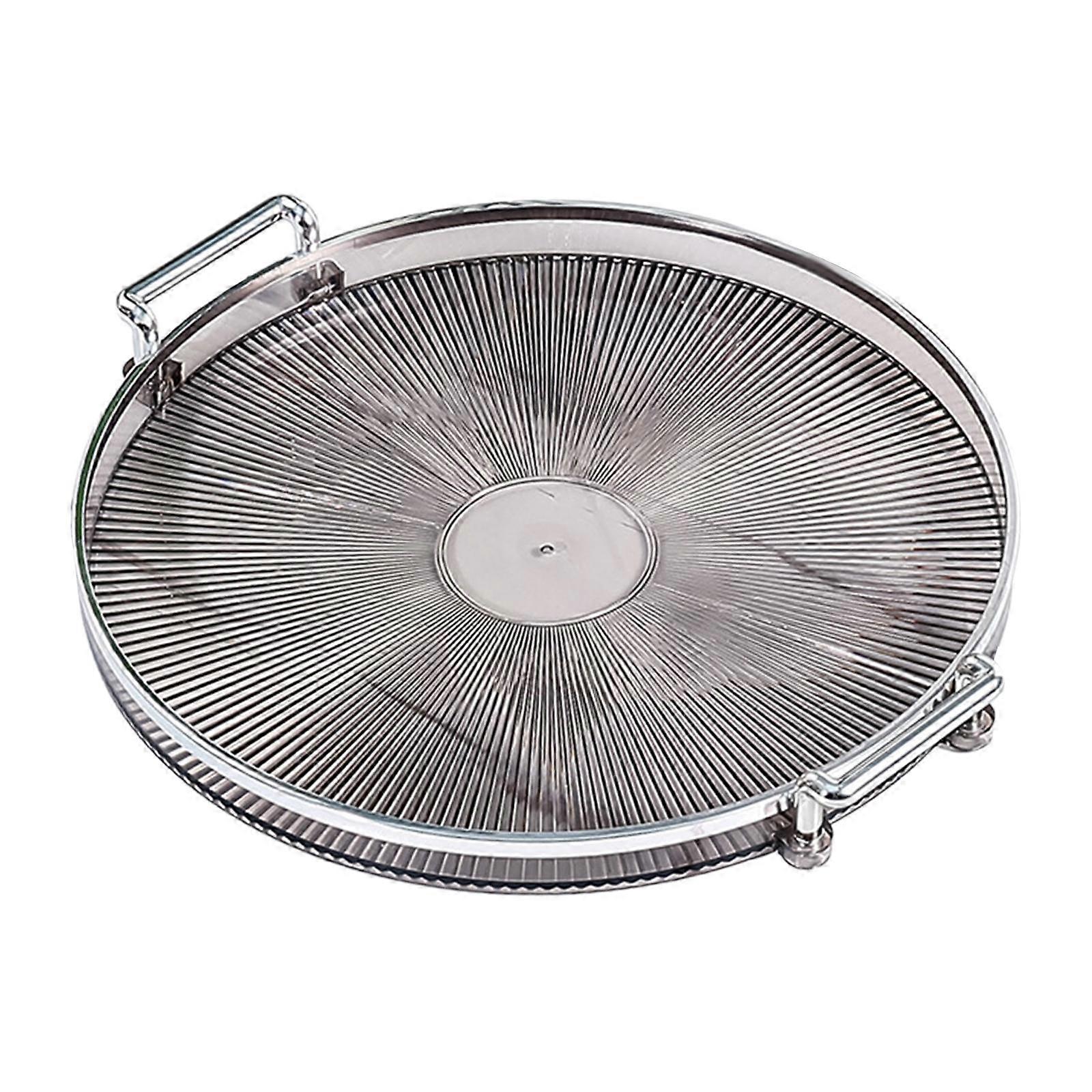 Desktop Decorative Round Serving Tray with Handle
