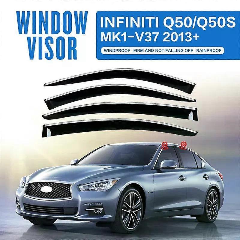 Applies to Door Visor For INFINITI Q50 Q50S V37 Standard Axis 2013-2022 CAR Window Visor Vent Wind Deflectors Visors Rain Guard Shade Visor