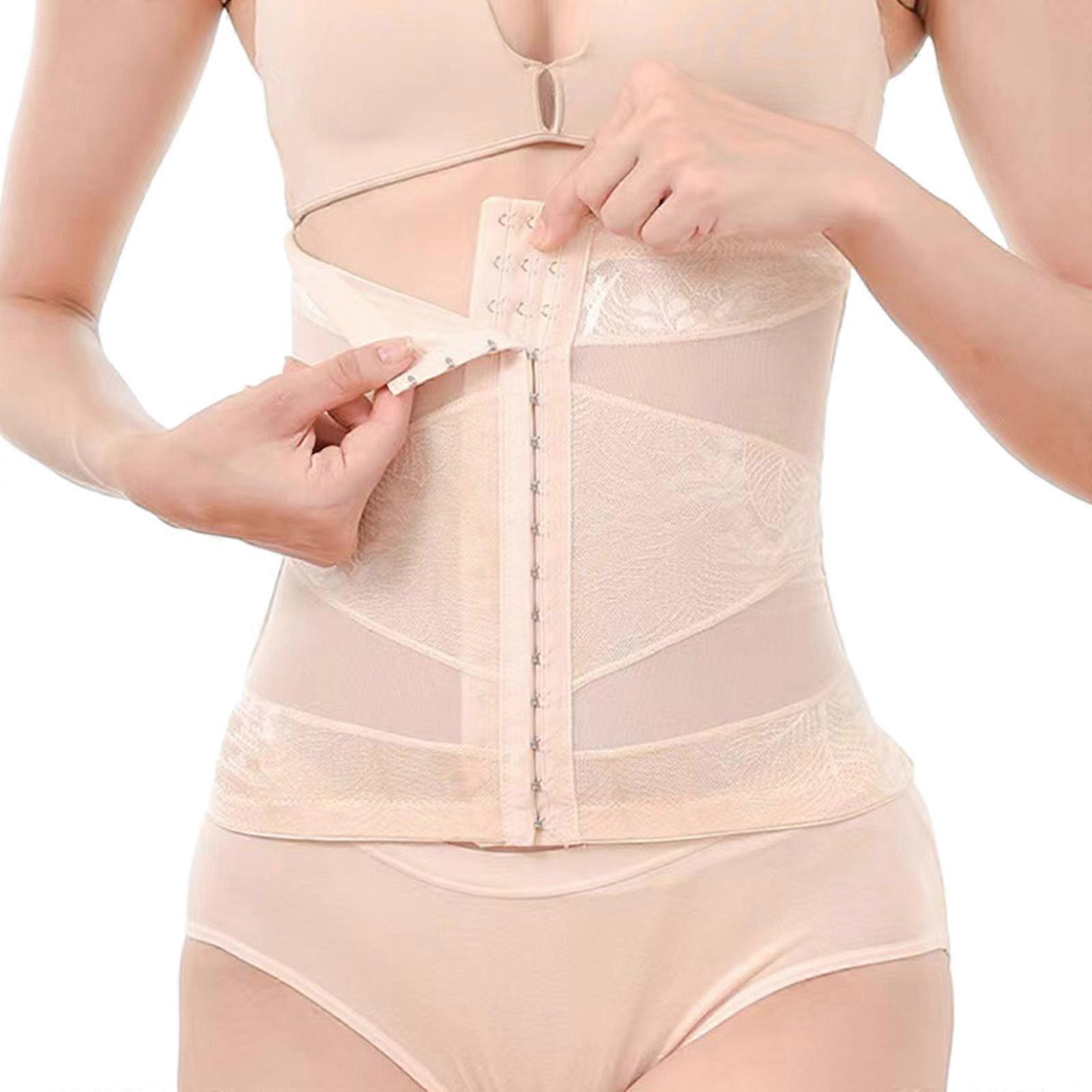 3 Row Buckle Elastic Corset One-Piece Thin Postpartum Belly Contracting and Body Slimming Waist Bodybuilding Corset  color XL