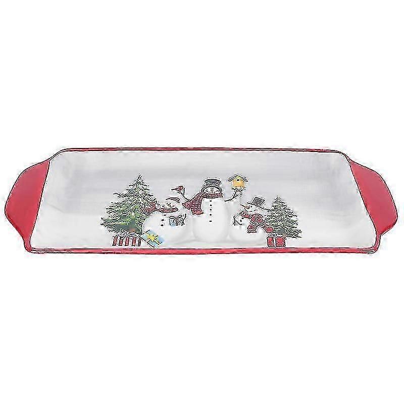 35X14.5cm Assorted Color Plates 1pc Christmas Plates Cartoon Ceramic Fruit Plates Binaural Serving P
