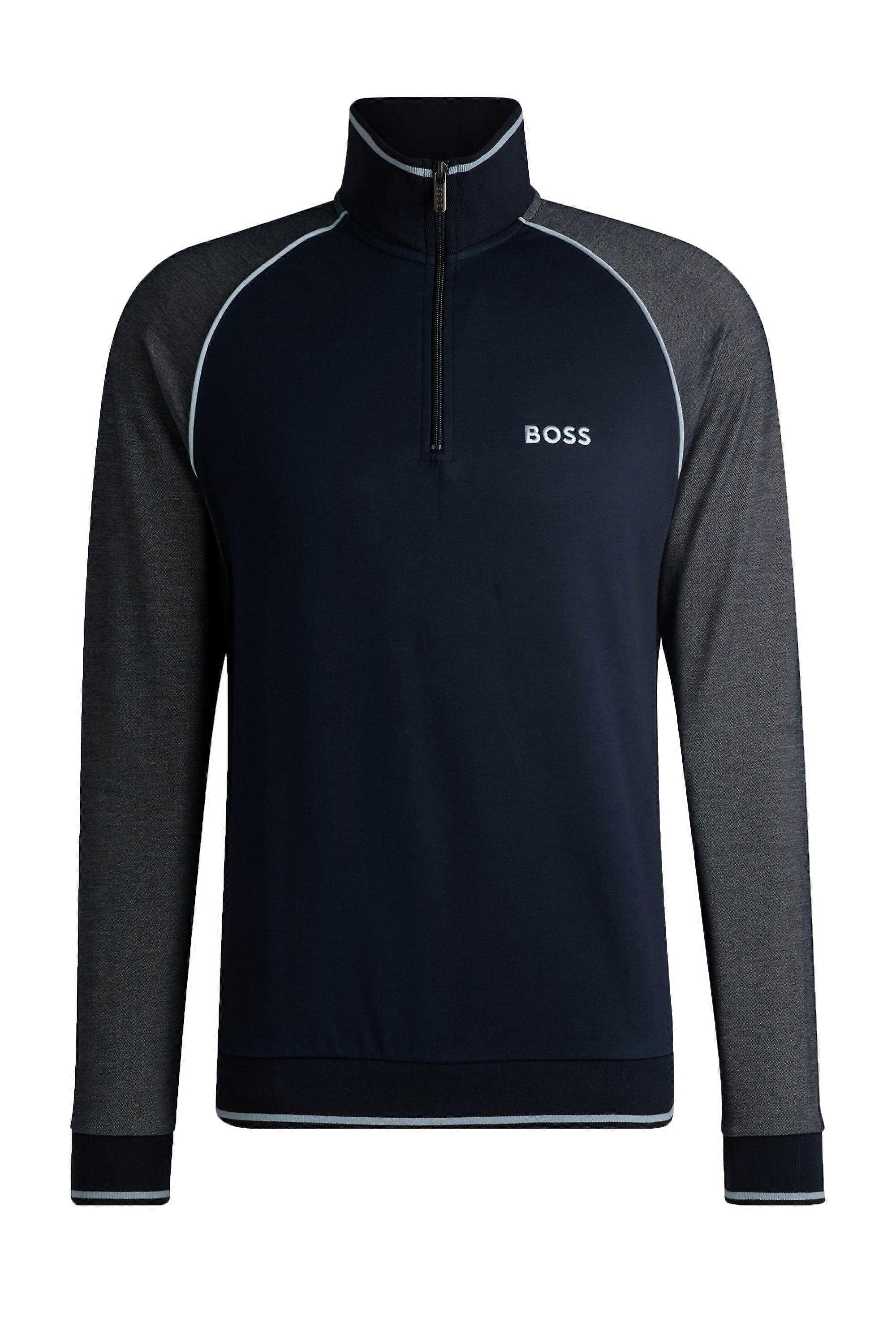 Boss Quarter Zip Track Suit Jacket Dark Blue
