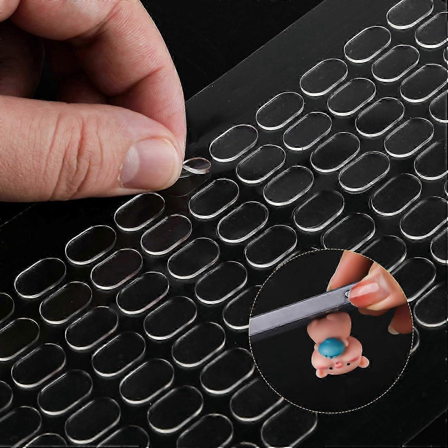 480pcs Clear Sticky Tack Putty, Removable Double Sided Gel