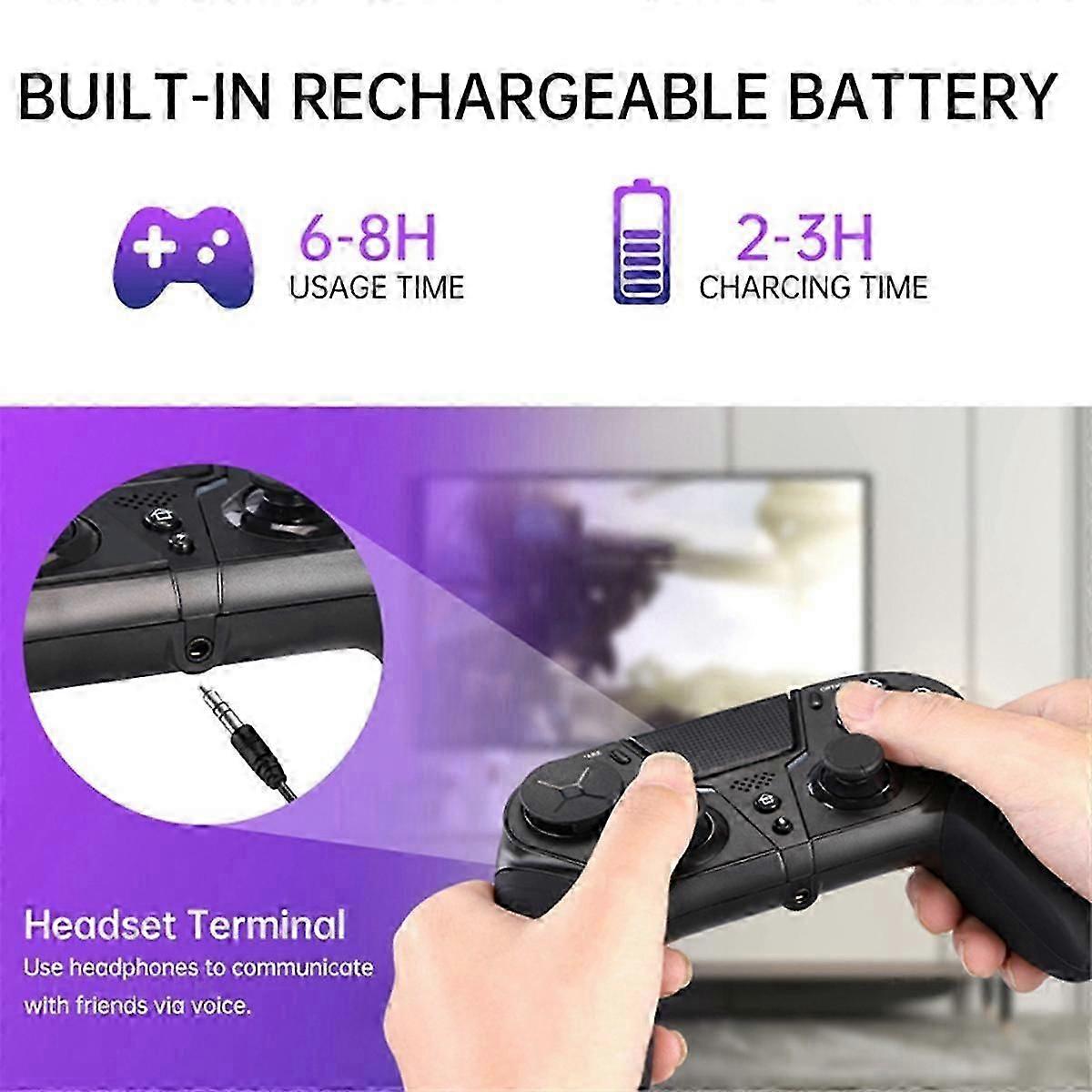Wireless Bluetooth Controller for / Slim/Pro Game Console Joystick Gamepad with Turbo Programmable