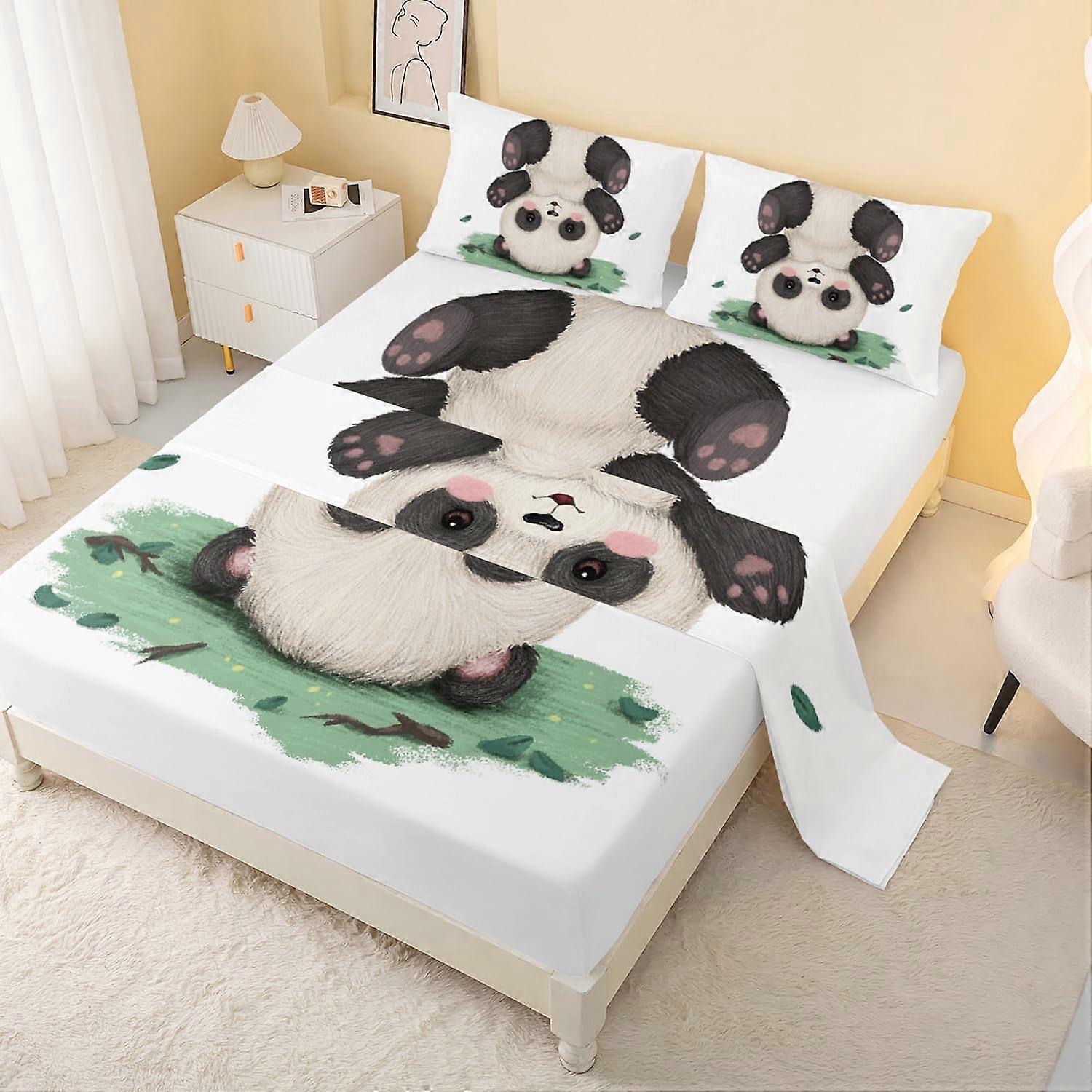 4 Piece Cute Fitted Sheet & Pillow Cases for  Full Size Bedding Set