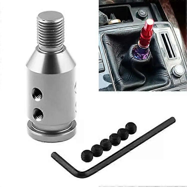 Car Shift Knob Adapter-12 x 1.25 Threaded Silver-Silver