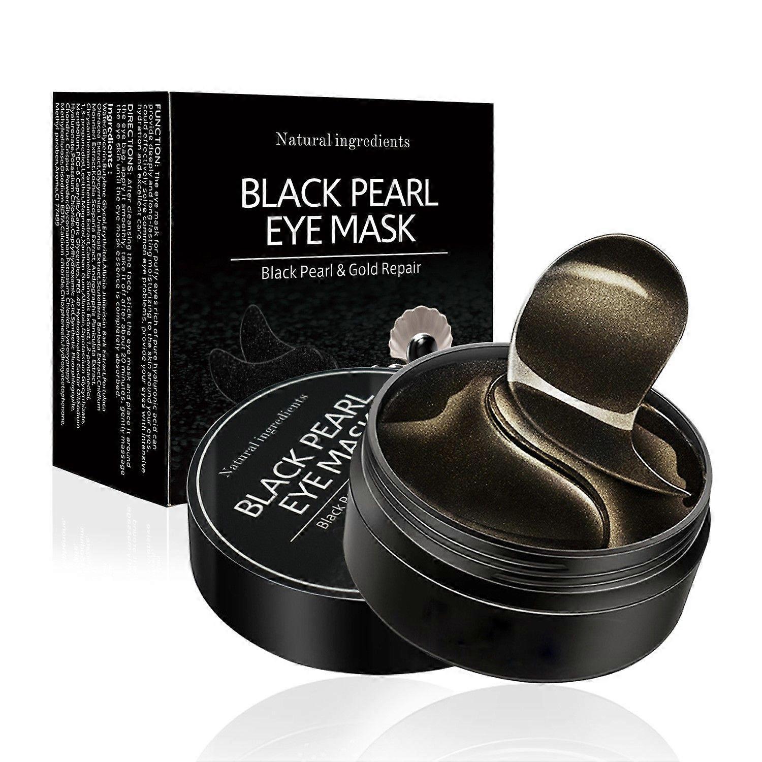 アイパッチの下、アイマスクブラックパール、腫れぼったい目のくまは治療を明るくします、しわを明るくするためのジェルパッドの下の60PCSコラーゲンアンチエイジング、Fi