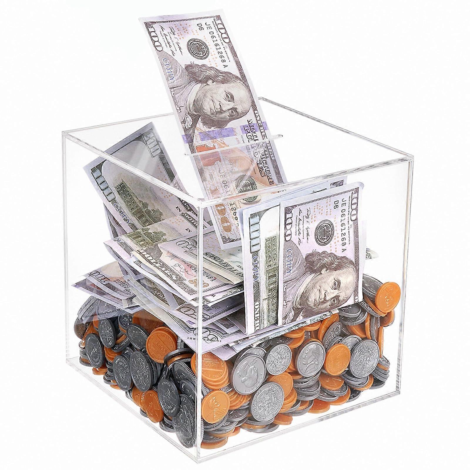 Clear Piggy Bank for Adults, Must Break to Access Savings, Help Budget and Save
