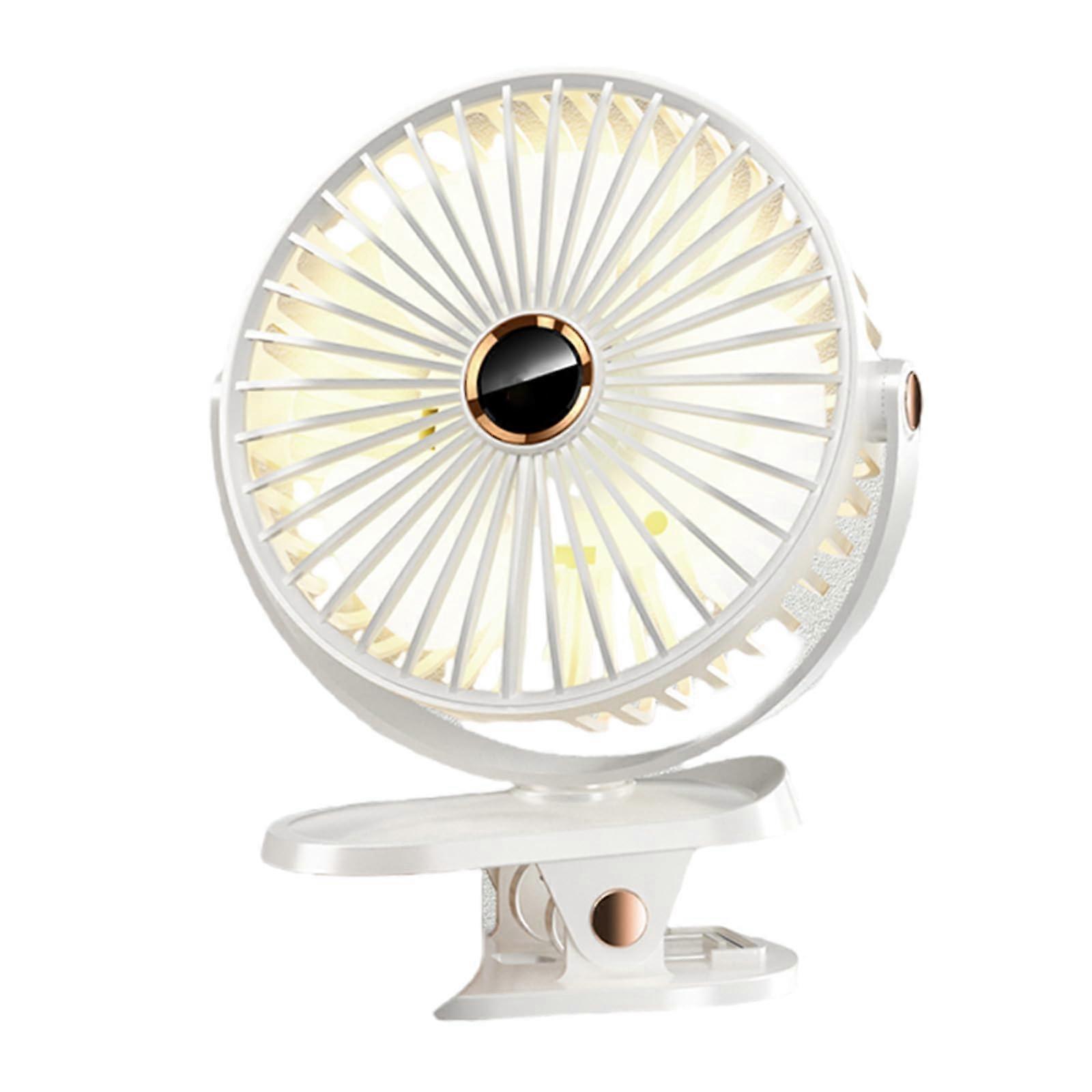 USB Fan with Clip 6 Inch Adjustable Desk Fan 720° Rotation 5 Speeds 10000mAh Battery Quiet Operation