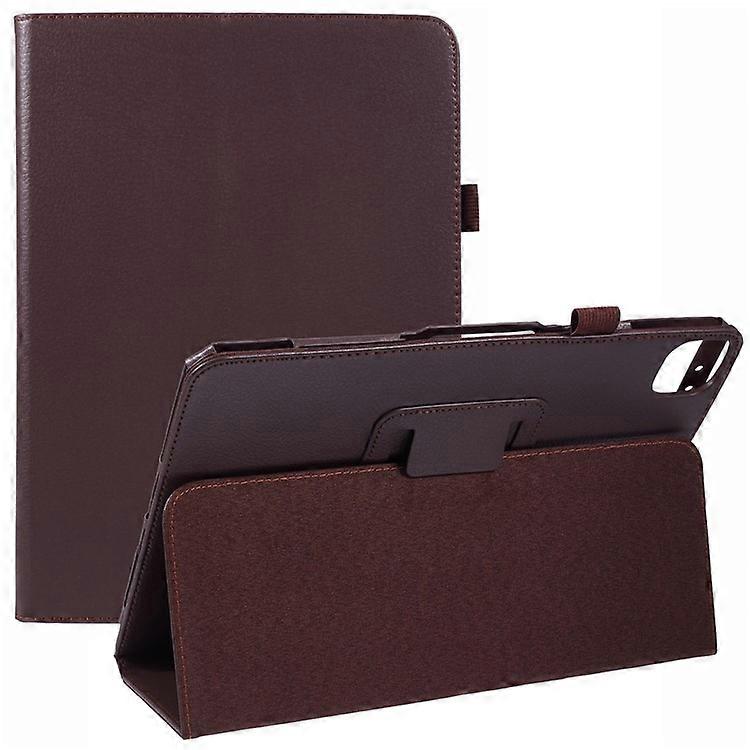 متوافق مع iPad Air 13 (2024) حالة حامل ثنائي الطي PU جلد Litchi الملمس غطاء الكمبيوتر اللوحي