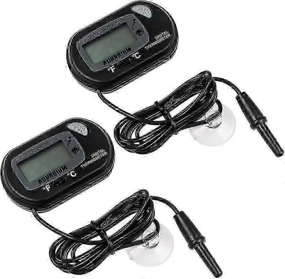 2-delt LCD digitalt akvariumtermometer fisketank vannglassbeholder temperatur