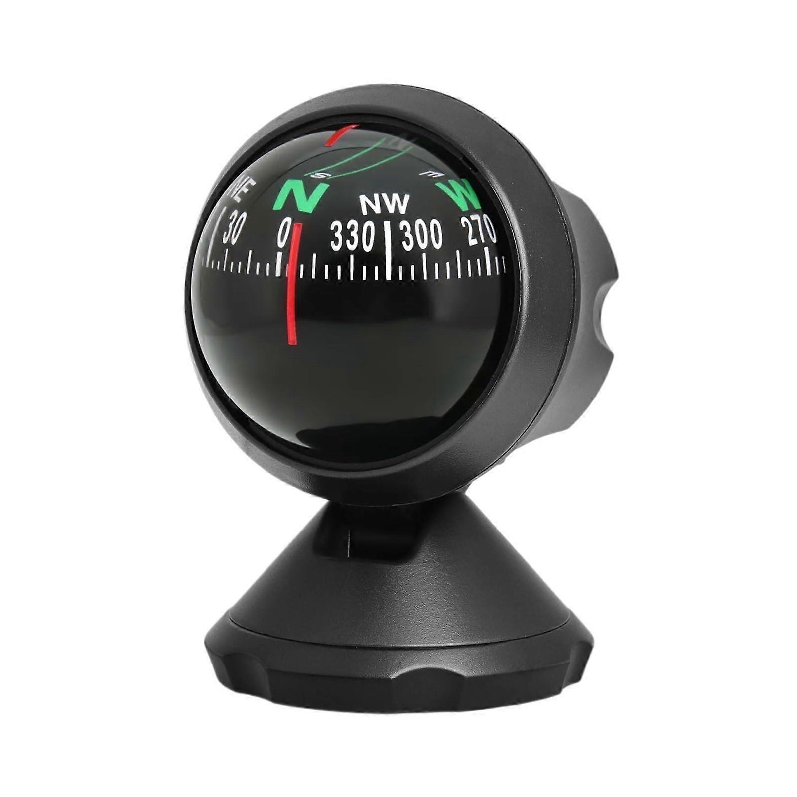 Compass Car Navigation Compass 360° Rotary Adjustable Spherical Dashboard Guide Ball Compass for Boats and Vehicles