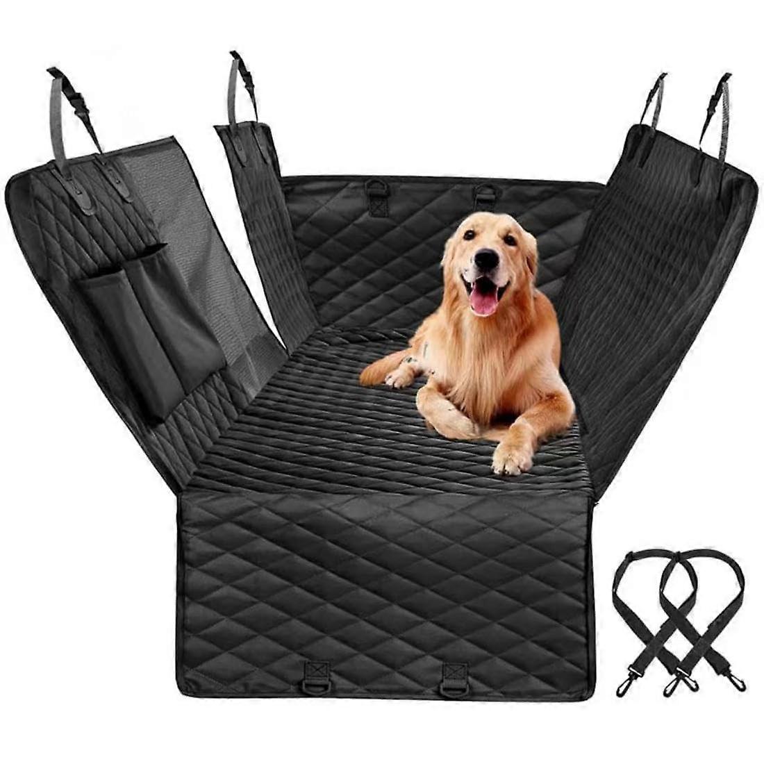 Dog Car Seat Cover for Hyundai Santa Fe 7 Seater (Not Hybrid) , Nonslip, Black