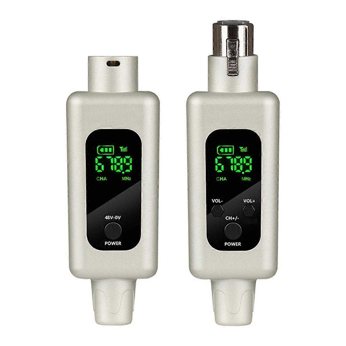 2.4G Wireless Microphone Converter UHF Transmitter XLR Transmitter Receiver Adapter for Wired Dynam