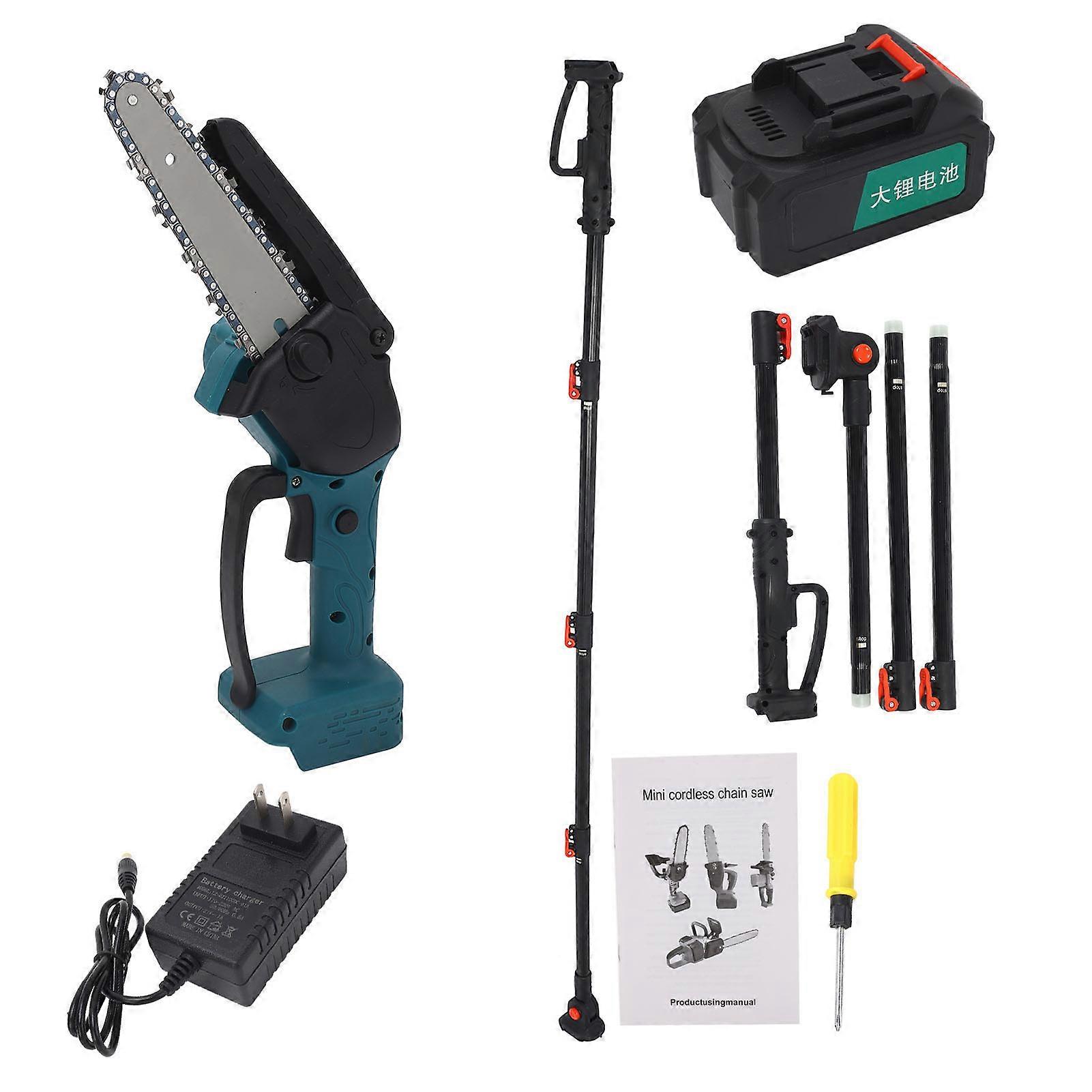 2 in 1 Cordless Mini 21V Battery Pole Handheld Chain Saw Pruning Shears Chainsaw for Tree Trimming