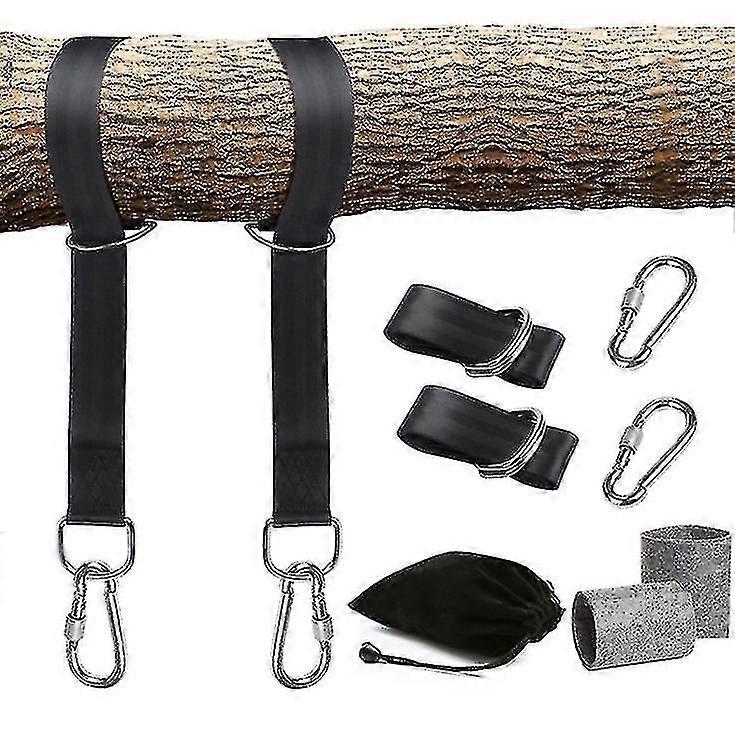 Tree Swing Straps Hanging Kit With Two Zinc Alloy Carabiners