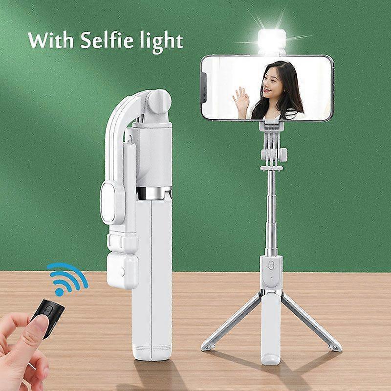 Portable Bluetooth Selfie Stick Retractable Multifunctional 103CM Phone HoldeTripod With Selfie light Wireless Remote Shutter