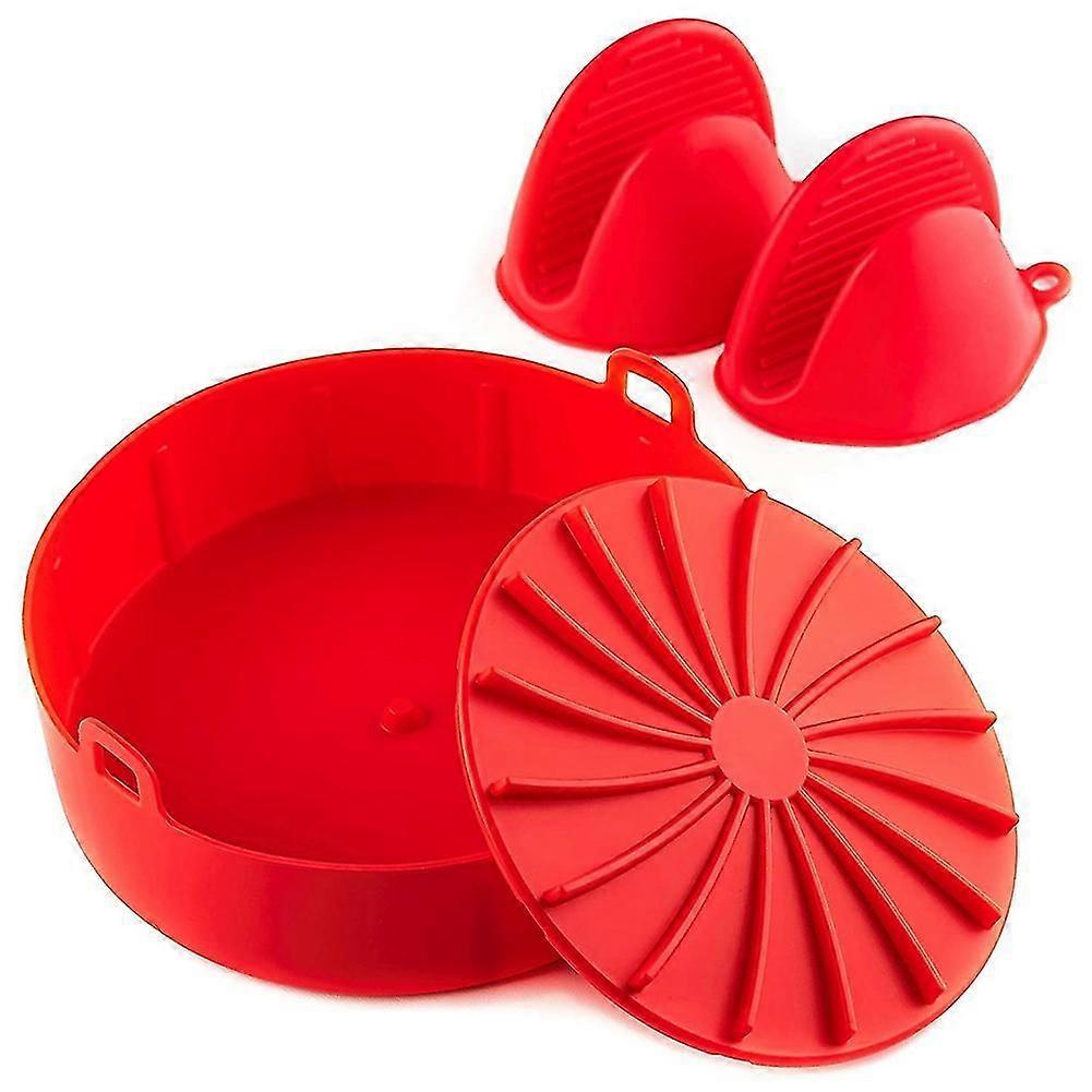 Air Fryer Silicone Pot Baking Basket Pizza Plate Grill Pot Kitchen Cake Cooking Tool for Party Airf