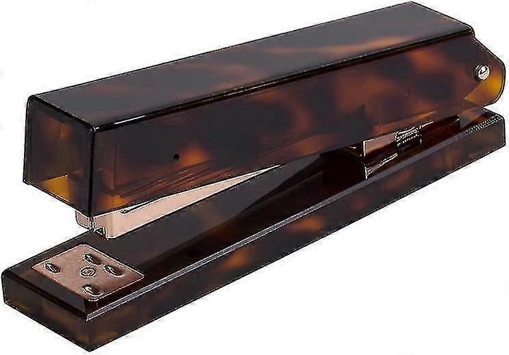 Spring Powered Stapler Stapler Acrylic Desk Tortoise 20 Sheets Capacity no Effort with Staples fits Standard Staples one Finger