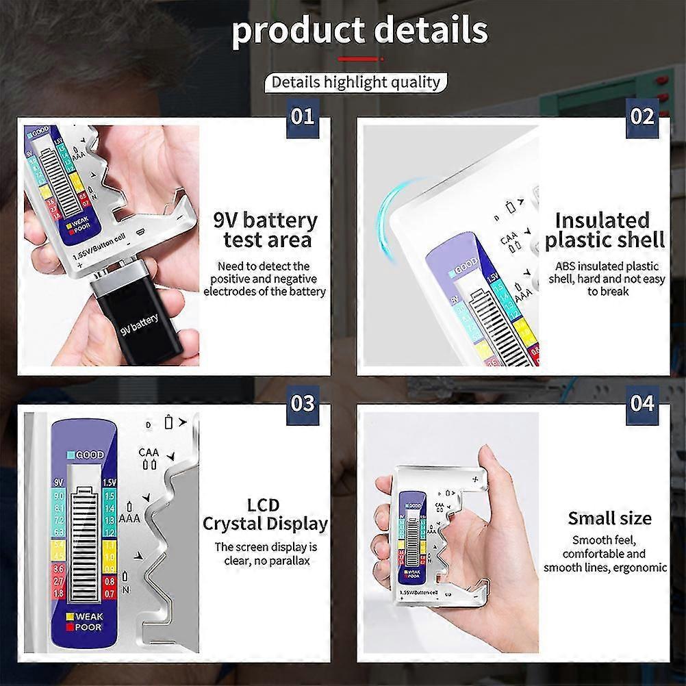 Durable Battery Tester Portable Battery Checker Universal Battery Checker