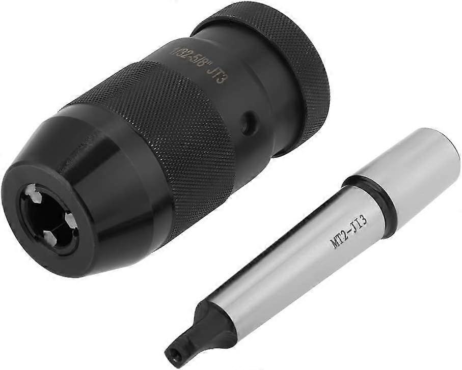 Keyless Drill Chuck, Self Tightening Chuck 1-16mm Capacity Steel Self Tightening Keyless Lathe Drill Chuck with Taper Arbor MT2-JT3