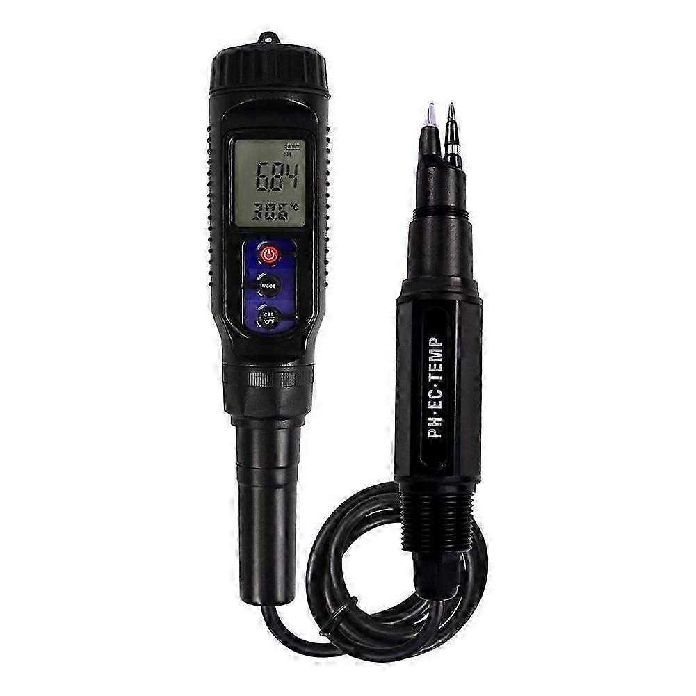 Water Soil Quality Tester Digital PH/EC/TEMP 3in1 Tester MultiFunction Testing PH Meter for Aquariums Pools Dough