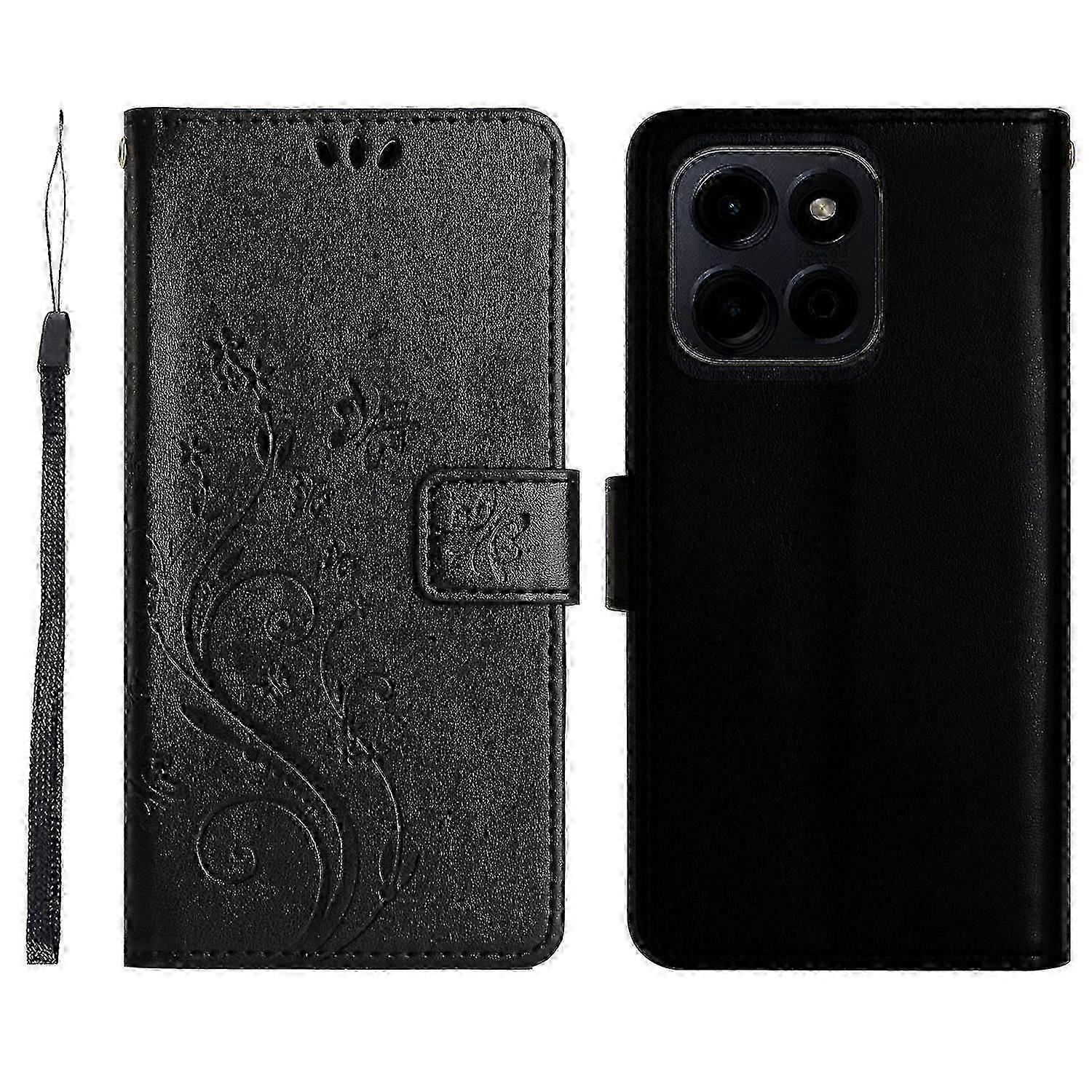 Applicable to For Honor 200 Smart 5G Case Pattern Imprint PU Leather Phone Wallet Cover with Strap