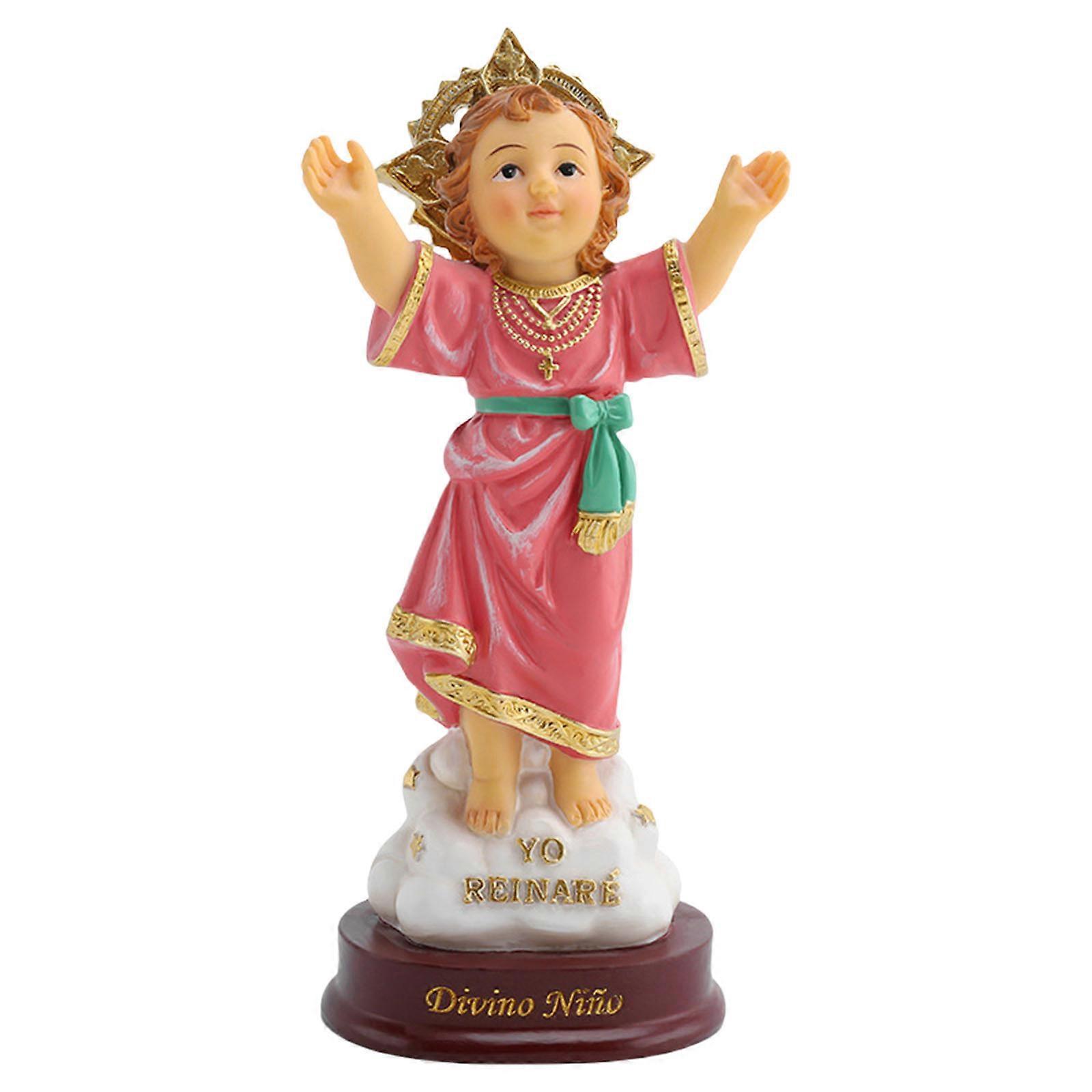 Artistic Resins Holy Child Statue Divine Nino Figurine with Open Arm and Base for Home Altar or Living Room Display