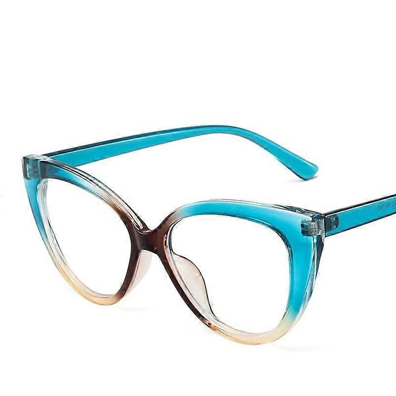 CatEye Blue Light Blocking Clear Vision Reading Glasses C6, Flat Light Mirror, Stylish Computer Eyewear, Size 100