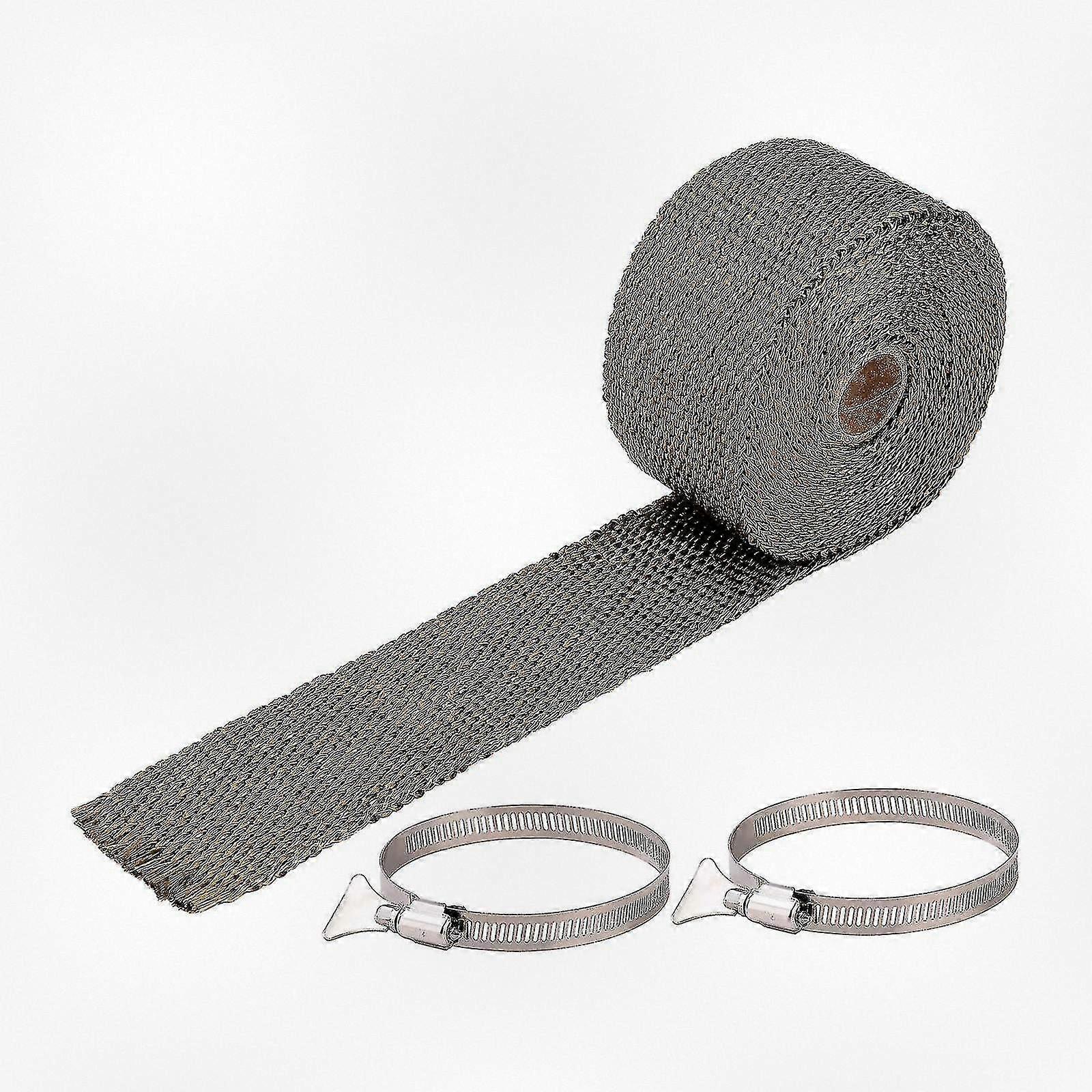Fireproof Pipe Wrap, Insulation Webbing for Pipes, Anti-Scald Chimney Ribbon, Furnace Flue Protector with 2 Clips, Suitable for Various Bran