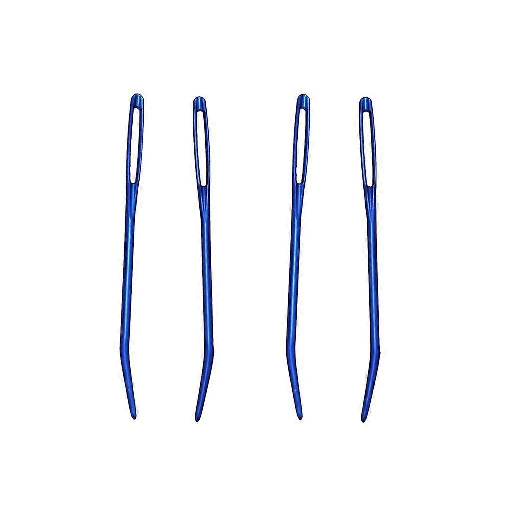 4x Aluminium Hand Sewing Yarn Darning Tapestry Bent Tip Random Color