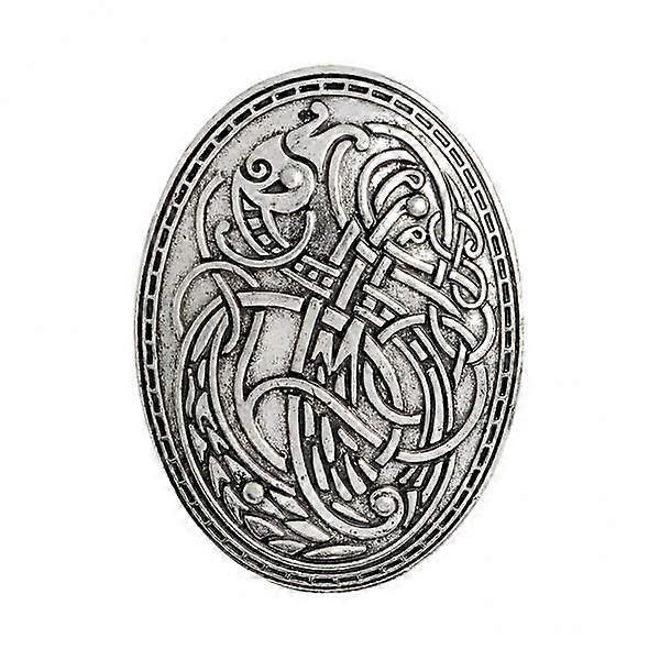 15X Medieval Viking Shield Symbol Brooch Oval Shawl Sweater Pin Silver