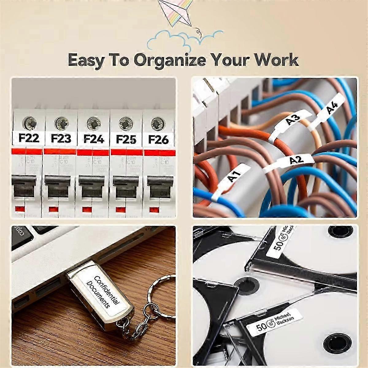 Portable Label Maker P12 Wireless Bluetooth Continuous Label Printer Label Maker Machine for Storage Office Home,C