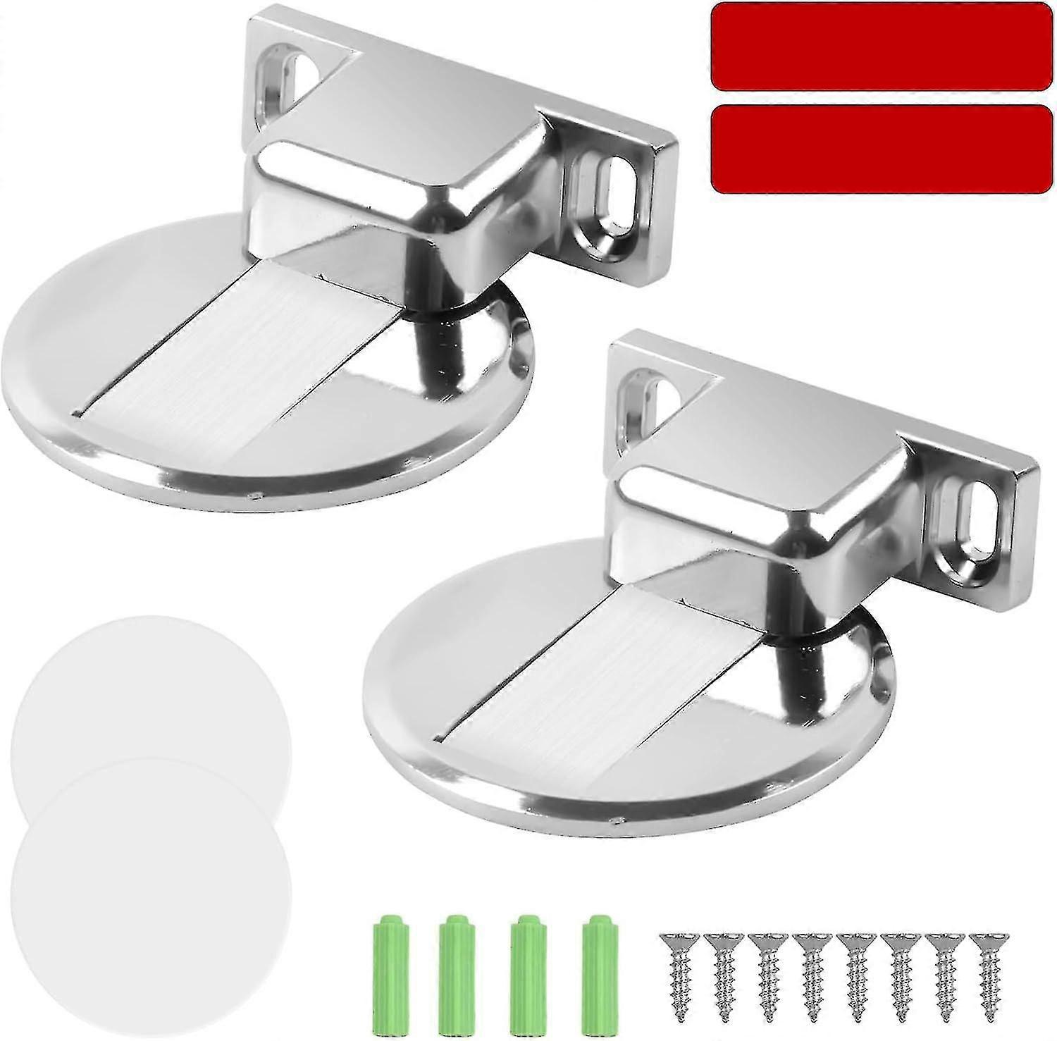Magnetischer Türstopper 2er-Pack, unsichtbarer magnetischer Schwerlast-Türstopper, selbstklebend und mit Schrauben - Q36