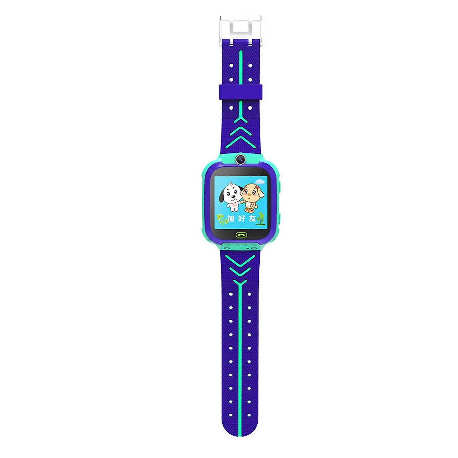 Smartwatch Camera Monitor Tracker GPS SOS Call Phone Waterproof Child Tracker Location Watch Class Not Disturb for Kids Blue