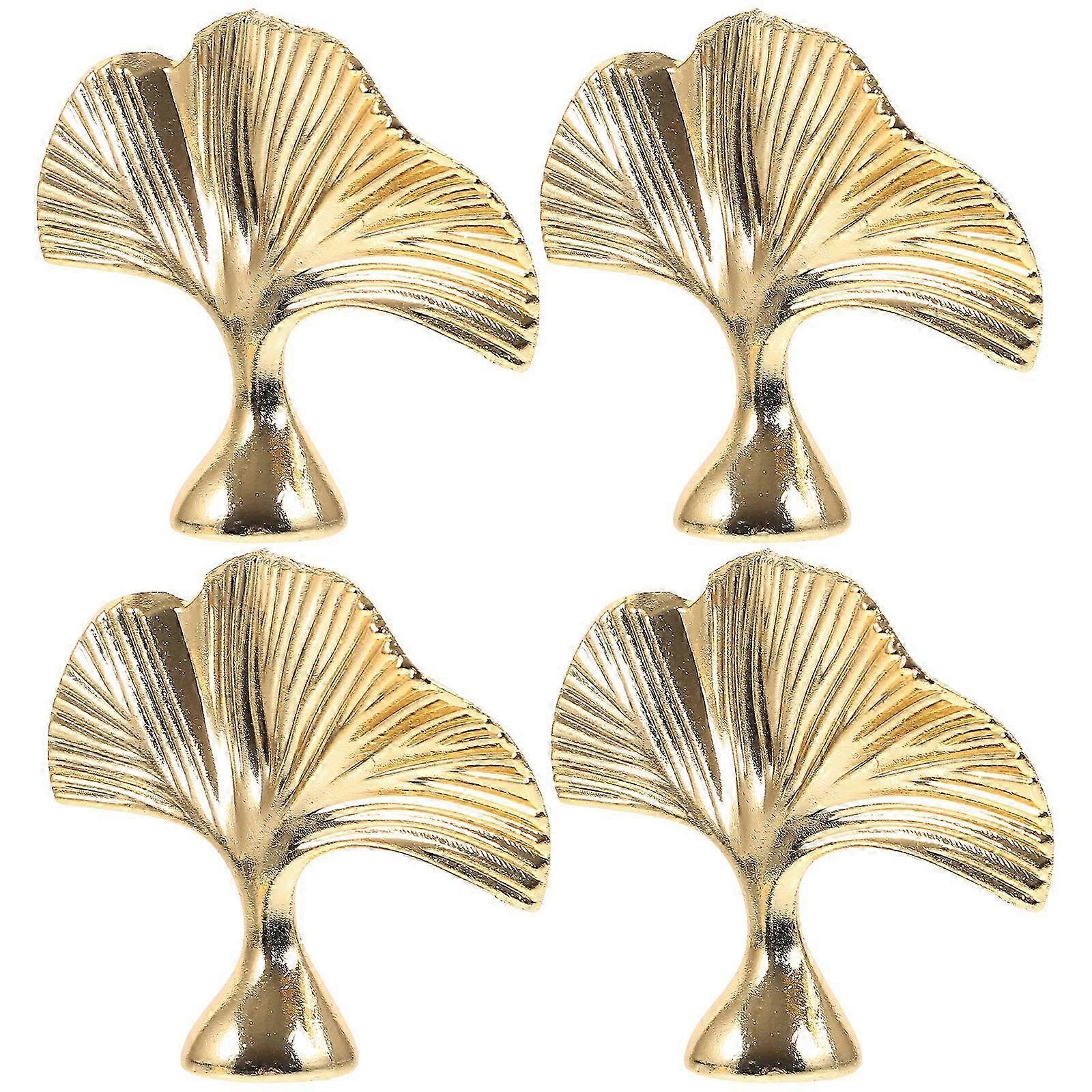 4pcs Golden Lamp Finial Caps Decorative Knobs 6.5x5.6x1.8cm