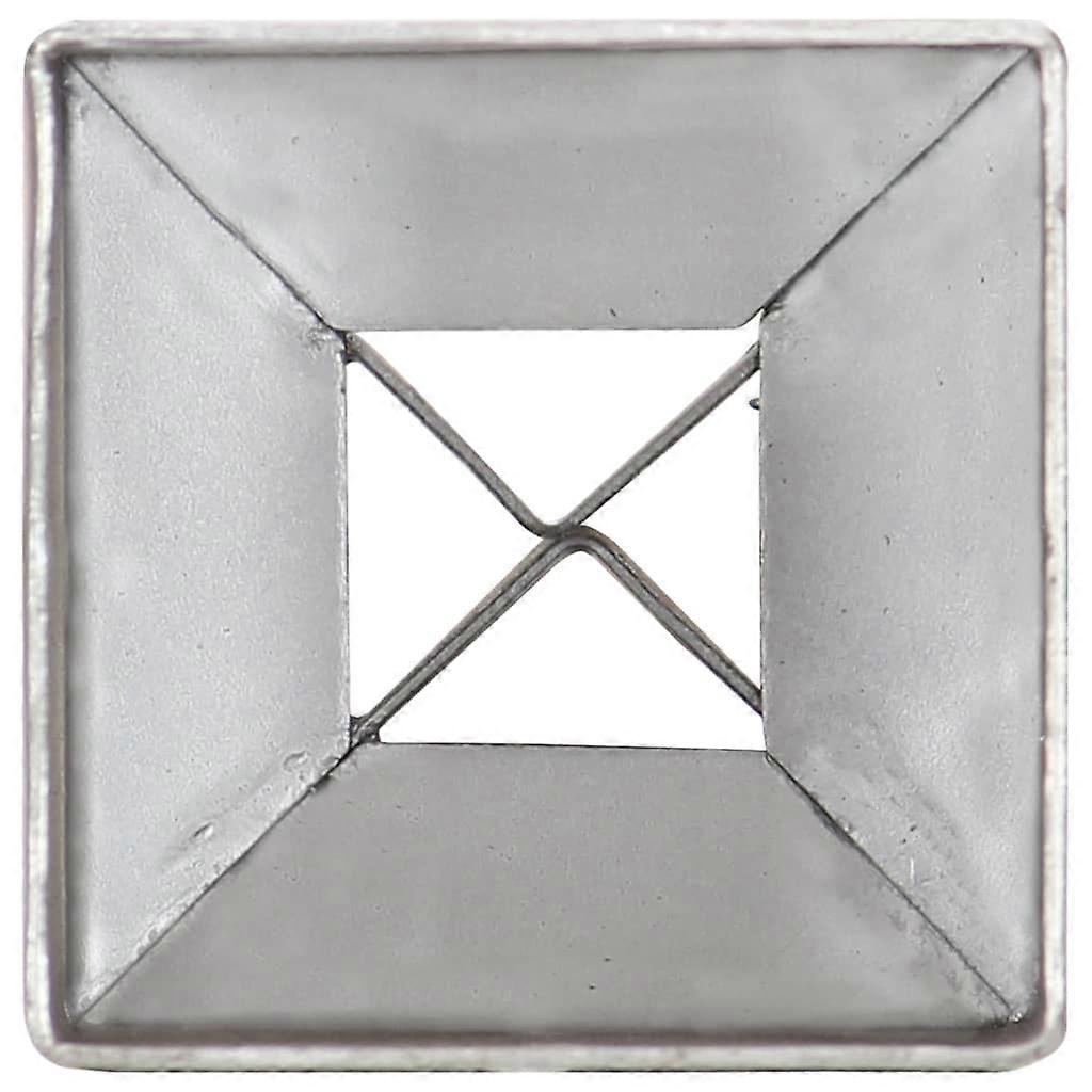 Steel Metal Post Cap with Cross Brace Square Shape Galvanised for 7x7 cm Posts Durable Weather-Resistant Rust-Proof Design Ideal for Outdoor Installat