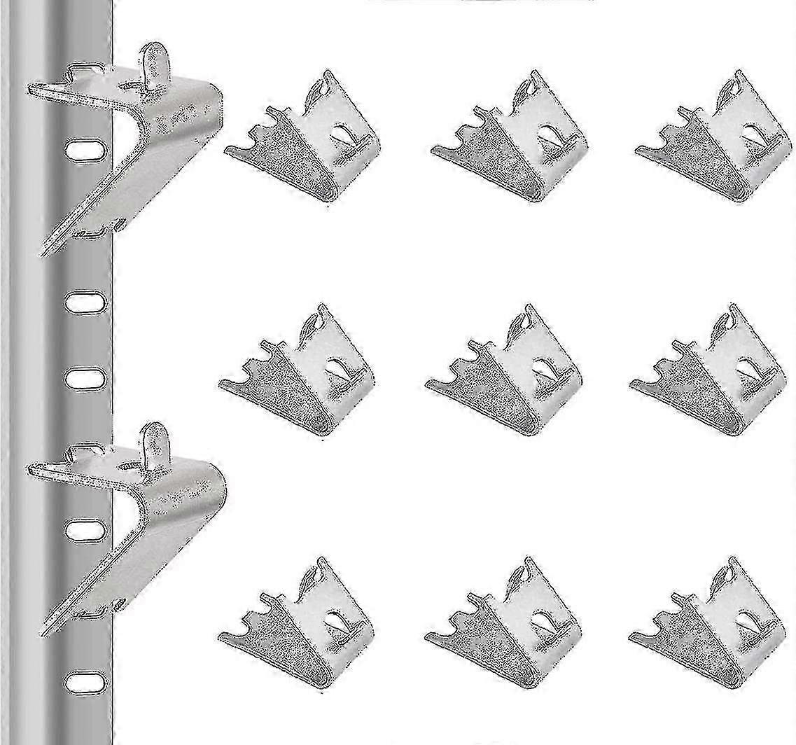 12 יחידות קליפים מדף מקפיא נירוסטה מקרר מדף תמיכה מסחרי קליפסים מדף 1.5 מ"מ מעובה סוגריים מדף מקפיא כסף מקרר