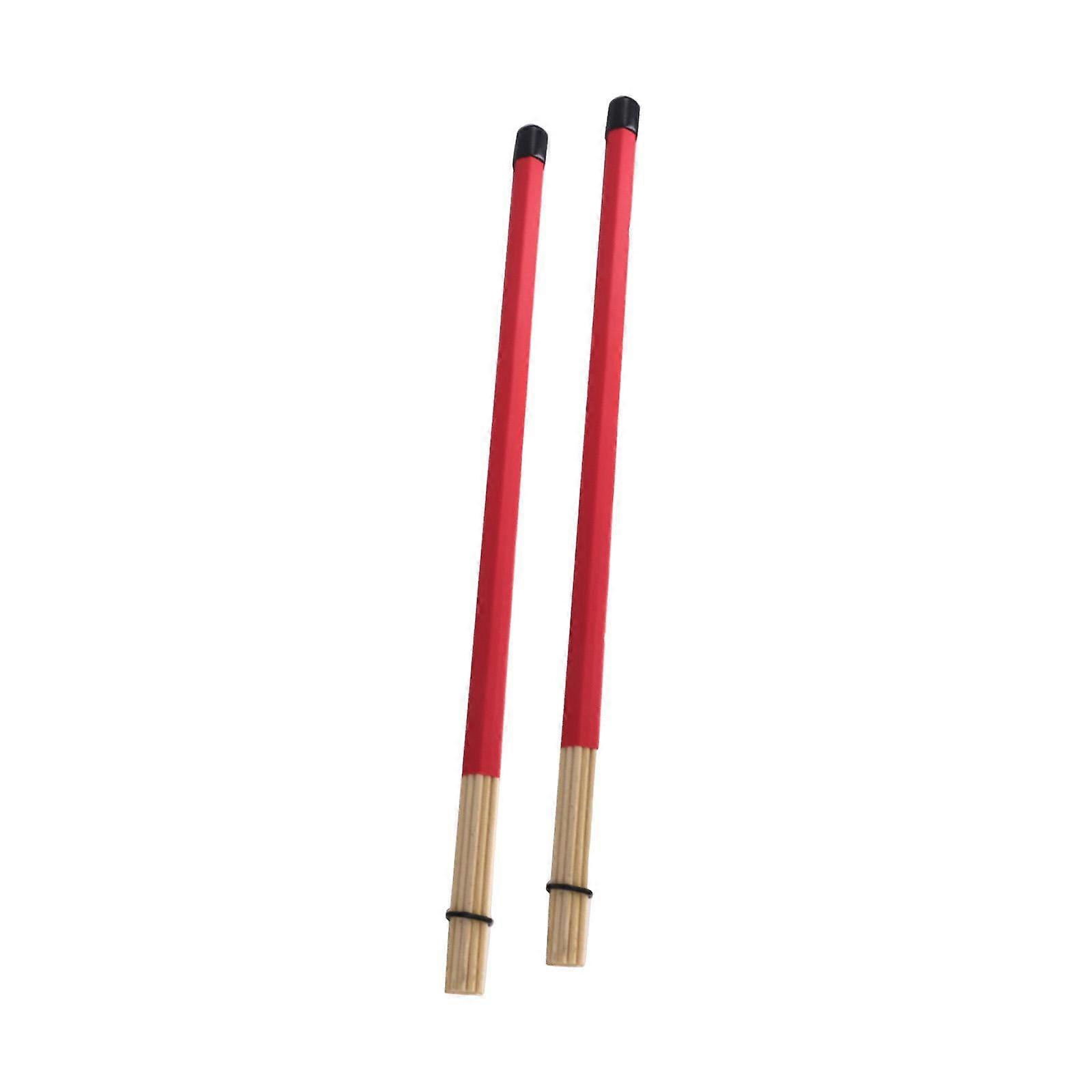 2Pcs Tiges Baguettes Brosses Baguettes Jazz Drumsticks pour Jaune