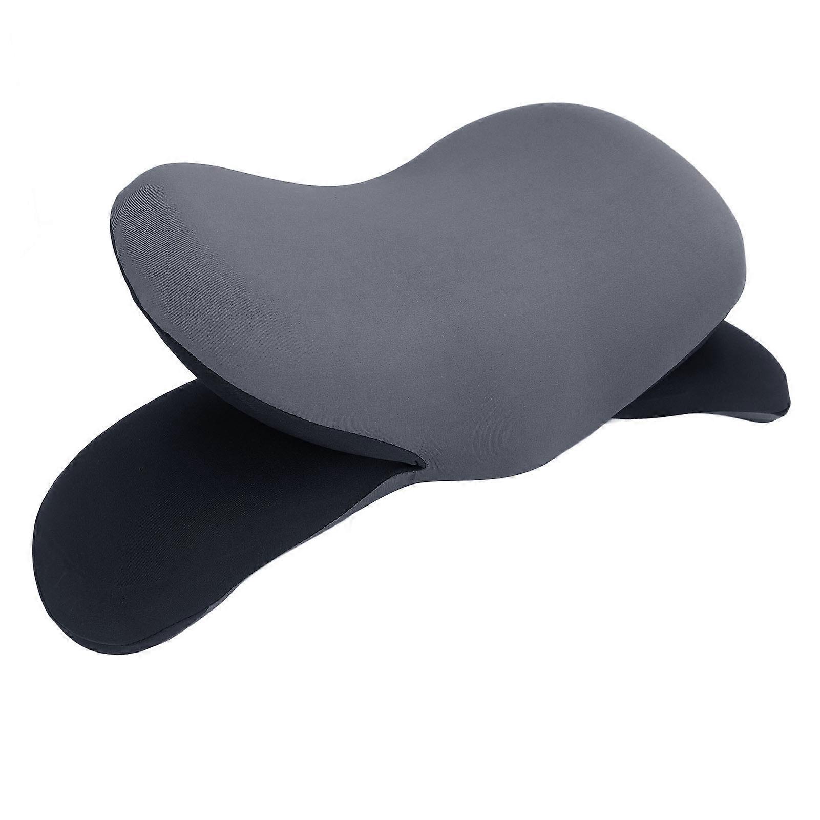2 in 1 Lumbar Pillow Nap Pillow Multifunctional Slow Rebound Memory Foam Back Support Pillow for Office Trip Dark Gray 