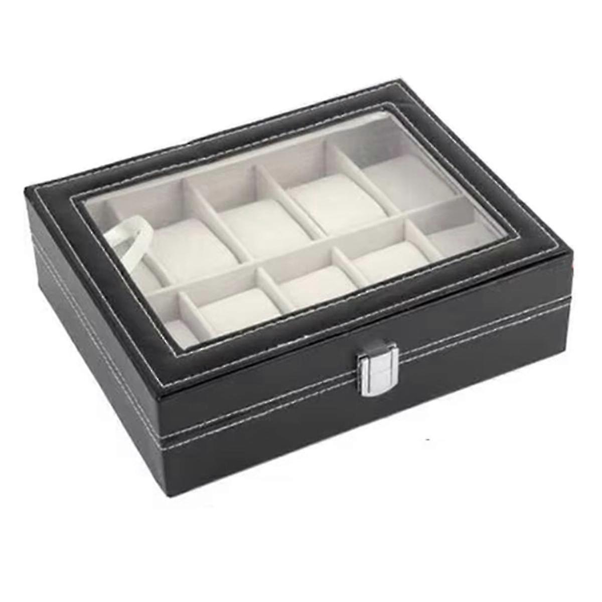 PU Leather Watch Display Box Collection Storage Rack Box Jewelry Storage Box Watch Storage 10-Digit