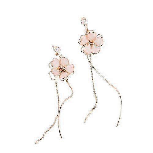 2025年女性のための韓国のエレガントな花の蝶のイヤリング絶妙なクリスタルジルコンロングタッセルドロップイヤリング女の子の気質ジュエリー