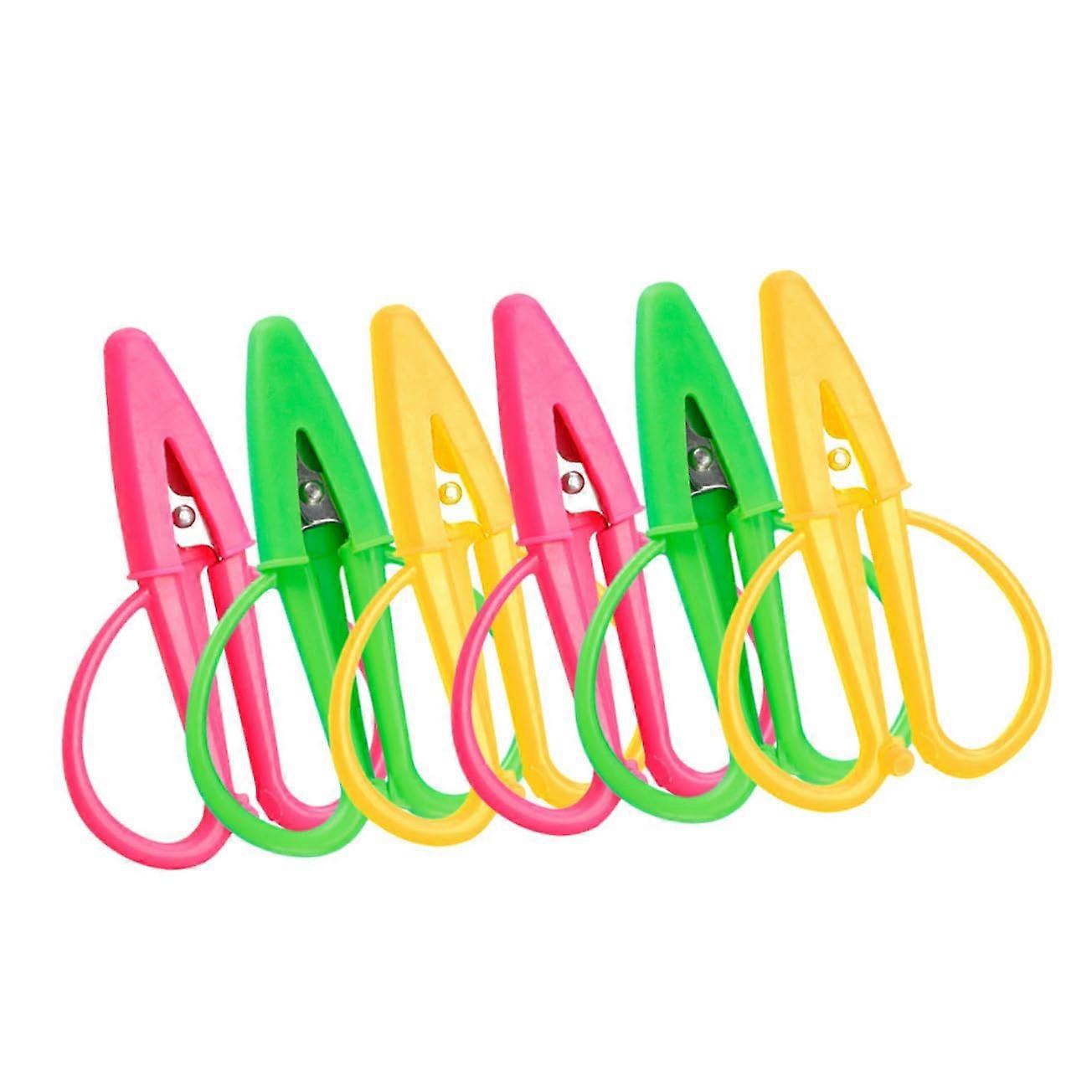 Safety Scissors 6-Piece Small Fabric Scissors Stainless Steel Pointed Tips For Thread And Fabric