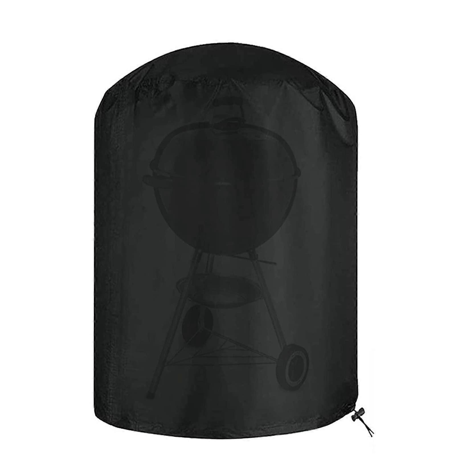 Waterproof Grill Cover 420D Oxford Fabric, UV Protection Dustproof for 61x72cm Charcoal Grill with Drawstring & Storage Bag, Black