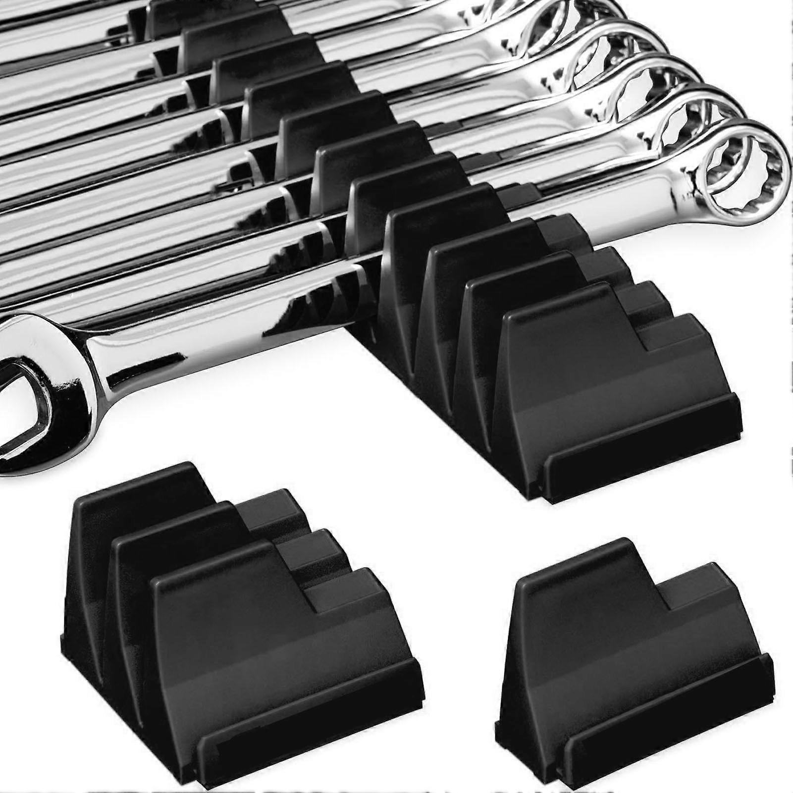 Plastic Wrench Organizer Black Modular Space Saving Holds 20PCS