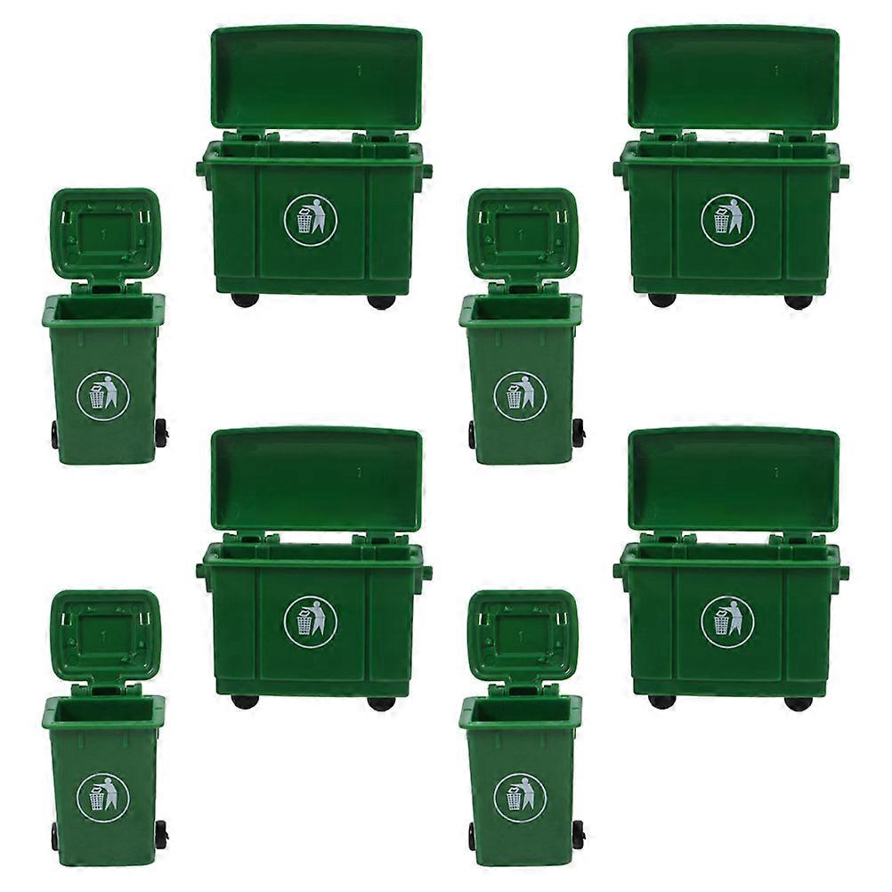 Mini Garbage Can Garbage Collection Plastic Simulation Mini Model Miniature Landscapes 8Pcs
