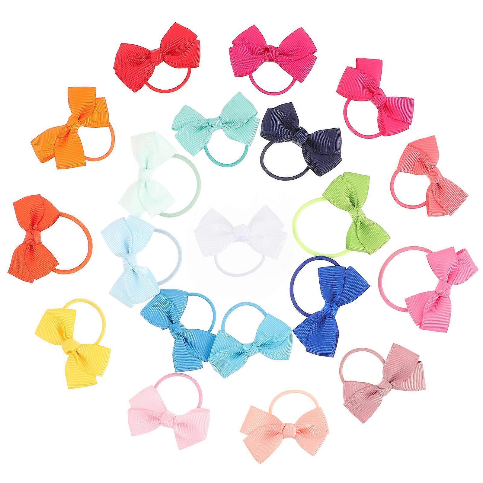 40pcs Hair Bows with Rubber Band Hair Ties for Birthdays, Festivals, and Everyday Use – Durable & Comfortable Accessory Set