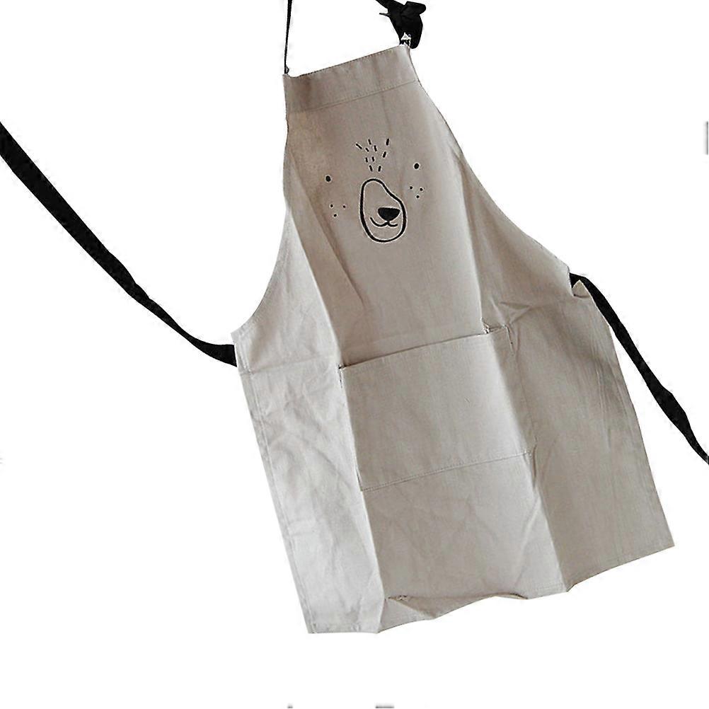 Kids Aprons for Cooking Childrens Aprons Adjustable Easy to Clean L Grey 1Set